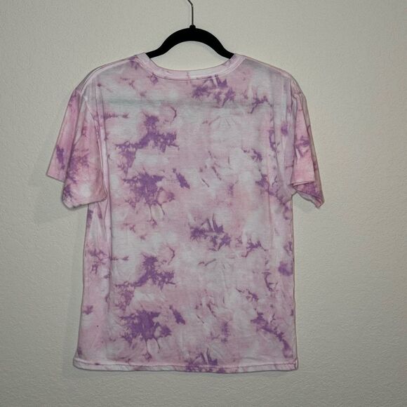 Disney Alice in Wonderland Tie Dye Pink Tee Shirt Top Size L - Picture 2 of 3